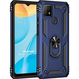Microsonic Oppo A15 Military Ring Holder Lacivert Cep Telefonu Kılıfı
