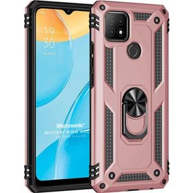 Microsonic Oppo A15 Military Ring Holder Rose Gold Cep Telefonu Kılıfı