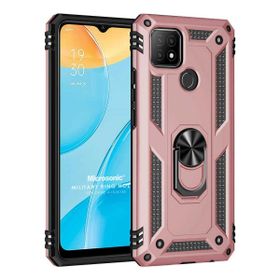 Microsonic Oppo A15 Military Ring Holder Rose Gold Cep Telefonu Kılıfı