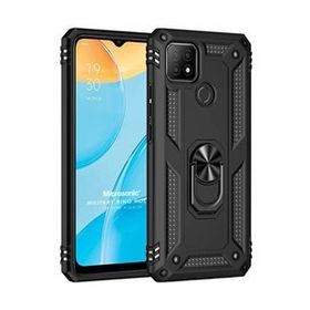 Microsonic Oppo A15 Military Ring Holder Siyah Cep Telefonu Kılıfı