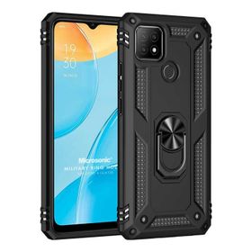 Microsonic Oppo A15 Military Ring Holder Siyah Cep Telefonu Kılıfı