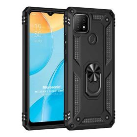Microsonic Oppo A15 Military Ring Holder Siyah Cep Telefonu Kılıfı