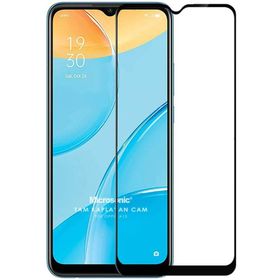 Microsonic Oppo A15 Tam Kaplayan Temperli Siyah Cam Ekran Koruyucu