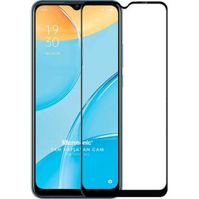 Microsonic Oppo A15 Tam Kaplayan Temperli Siyah Cam Ekran Koruyucu