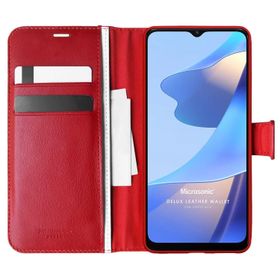 Microsonic Oppo A16 Delux Leather Wallet Kırmızı Cep Telefonu Kılıfı
