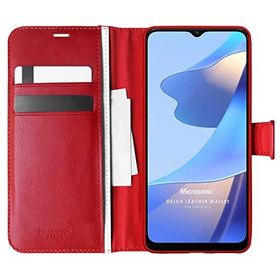 Microsonic Oppo A16 Delux Leather Wallet Kırmızı Cep Telefonu Kılıfı