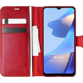 Microsonic Oppo A16 Delux Leather Wallet Kırmızı Cep Telefonu Kılıfı