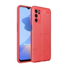 Microsonic Oppo A16 Deri Dokulu Silikon Kırmızı Cep Telefonu Kılıfı