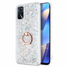 Microsonic Oppo A16 Glitter Liquid Holder Gümüş Cep Telefonu Kılıfı