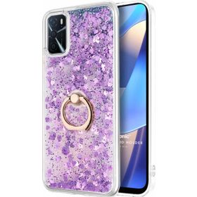 Microsonic Oppo A16 Glitter Liquid Holder Mor Cep Telefonu Kılıfı