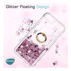 Microsonic Oppo A16 Glitter Liquid Holder Pembe Cep Telefonu Kılıfı