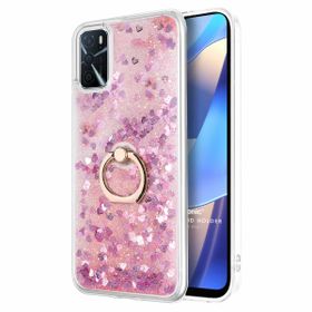 Microsonic Oppo A16 Glitter Liquid Holder Pembe Cep Telefonu Kılıfı