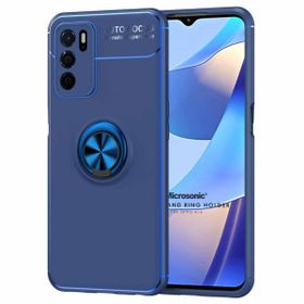 Microsonic Oppo A16 Kickstand Ring Holder Lacivert Cep Telefonu Kılıfı