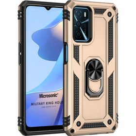 Microsonic Oppo A16 Military Ring Holder Gold Cep Telefonu Kılıfı