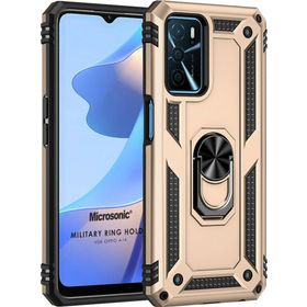 Microsonic Oppo A16 Military Ring Holder Gold Cep Telefonu Kılıfı