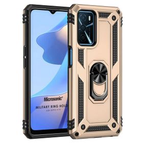 Microsonic Oppo A16 Military Ring Holder Gold Cep Telefonu Kılıfı