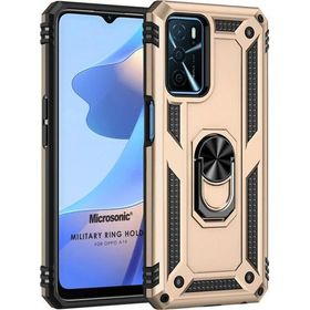 Microsonic Oppo A16 Military Ring Holder Gold Cep Telefonu Kılıfı