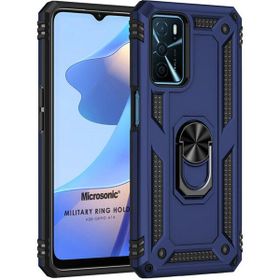 Microsonic Oppo A16 Military Ring Holder Lacivert Cep Telefonu Kılıfı
