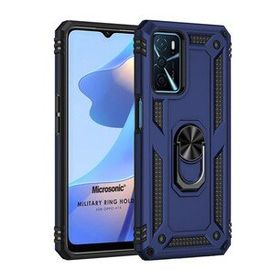 Microsonic Oppo A16 Military Ring Holder Lacivert Cep Telefonu Kılıfı
