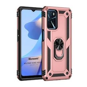 Microsonic Oppo A16 Military Ring Holder Rose Gold Cep Telefonu Kılıfı