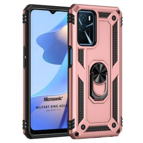 Microsonic Oppo A16 Military Ring Holder Rose Gold Cep Telefonu Kılıfı