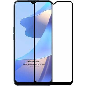 Microsonic Oppo A16 Tam Kaplayan Temperli Cam Siyah Ekran Koruyucu