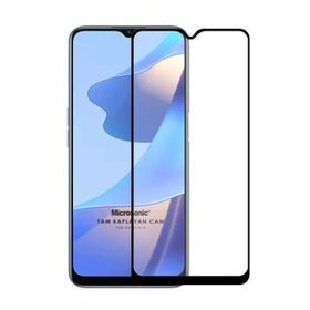 Microsonic Oppo A16 Tam Kaplayan Temperli Cam Siyah Ekran Koruyucu