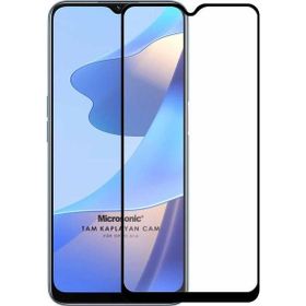Microsonic Oppo A16 Tam Kaplayan Temperli Cam Siyah Ekran Koruyucu