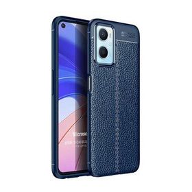Microsonic Oppo A36 Deri Dokulu Silikon Lacivert Kılıf