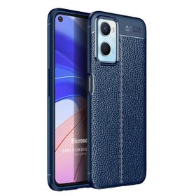 Microsonic Oppo A36 Deri Dokulu Silikon Lacivert Kılıf