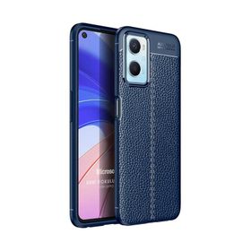 Microsonic Oppo A36 Deri Dokulu Silikon Lacivert Kılıf