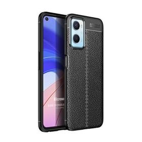 Microsonic Oppo A36 Deri Dokulu Silikon Siyah Kılıf