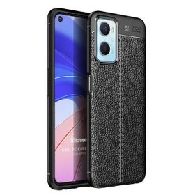 Microsonic Oppo A36 Deri Dokulu Silikon Siyah Kılıf