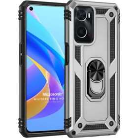 Microsonic Oppo A36 Military Ring Holder Gümüş Kılıf