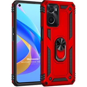 Microsonic Oppo A36 Military Ring Holder Kırmızı Kılıf