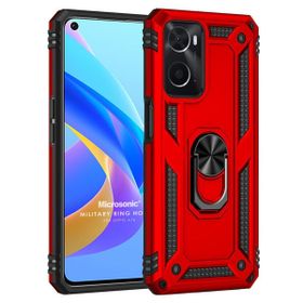 Microsonic Oppo A36 Military Ring Holder Kırmızı Kılıf