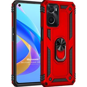 Microsonic Oppo A36 Military Ring Holder Kırmızı Kılıf