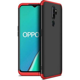 Microsonic Oppo A5 2020 Double Dip 360 Protective Siyah Kırmızı Cep Telefonu Kılıfı