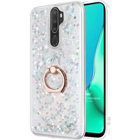 Microsonic Oppo A5 2020 Glitter Liquid Holder Gümüş Cep Telefonu Kılıfı