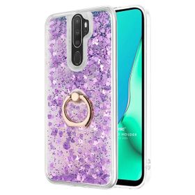 Microsonic Oppo A5 2020 Glitter Liquid Holder Mor Cep Telefonu Kılıfı