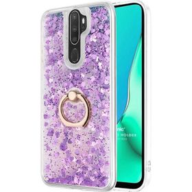 Microsonic Oppo A5 2020 Glitter Liquid Holder Mor Cep Telefonu Kılıfı