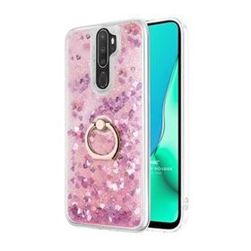 Microsonic Oppo A5 2020 Glitter Liquid Holder Pembe Cep Telefonu Kılıfı