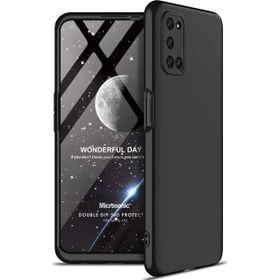 Microsonic Oppo A52 Double Dip 360 Protective Siyah Cep Telefonu Kılıfı