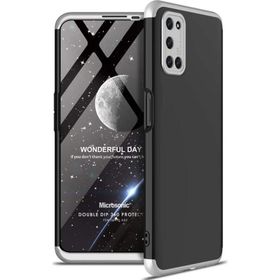 Microsonic Oppo A52 Double Dip 360 Protective Siyah Gri Kılıf