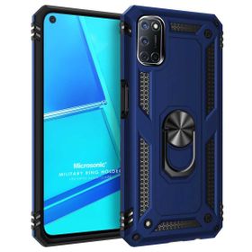 Microsonic Oppo A52 Military Ring Holder Lacivert Cep Telefonu Kılıfı