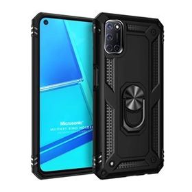 Microsonic Oppo A52 Military Ring Holder Siyah Cep Telefonu Kılıfı