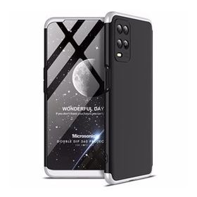 Microsonic Oppo A54 4G Double Dip 360 Protective Siyah Gri Cep Telefonu Kılıfı
