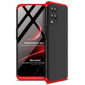 Microsonic Oppo A54 4G Double Dip 360 Protective Siyah Kırmızı Cep Telefonu Kılıfı