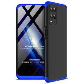 Microsonic Oppo A54 4G Double Dip 360 Protective Siyah Mavi Cep Telefonu Kılıfı