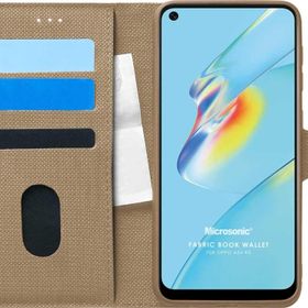 Microsonic Oppo A54 4G Fabric Book Wallet Gold Cep Telefonu Kılıfı